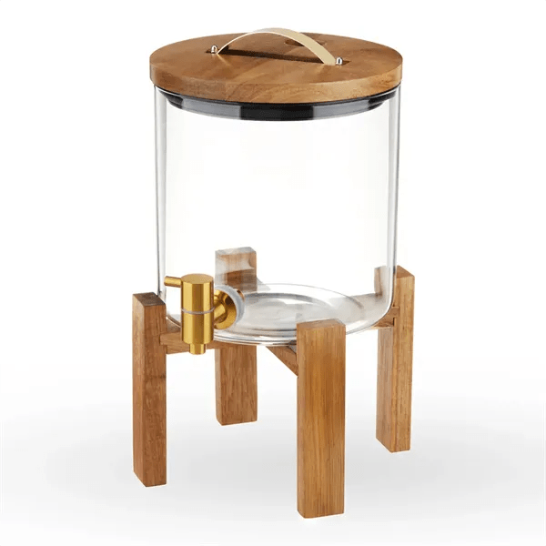 Modern Manor Wood & Glass Drink Dispenser