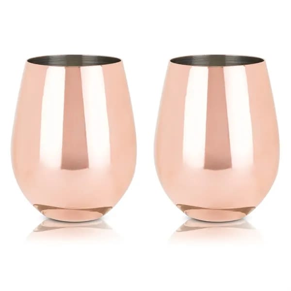 Copper Stemless Wine Glasses