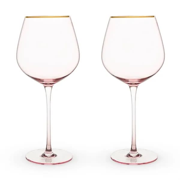 Rose Crystal Red Wine Glass Set