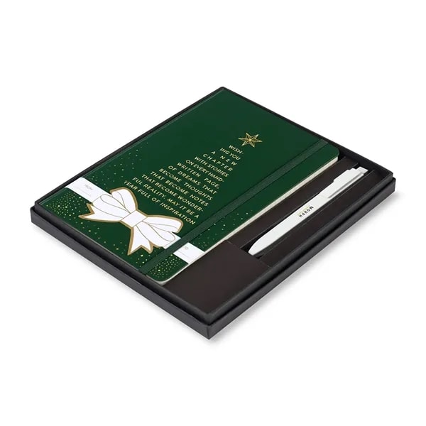 Moleskine® Hard Cover Holiday Notebook And Go Pen Gift Set