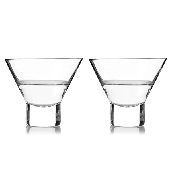 Raye Heavy Base Crystal Martini Glasses