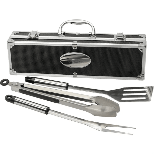 3 Piece Bbq Set In Aluminum Case