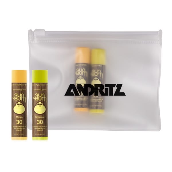 Sun Bum Lip Kit Set Of 2 Lipbalms + Eva Biodegradable Pouch