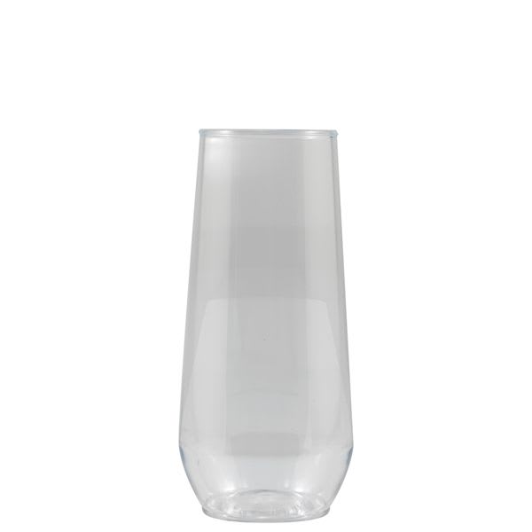 10 Oz Clear Plastic Stemless Flute - Digital
