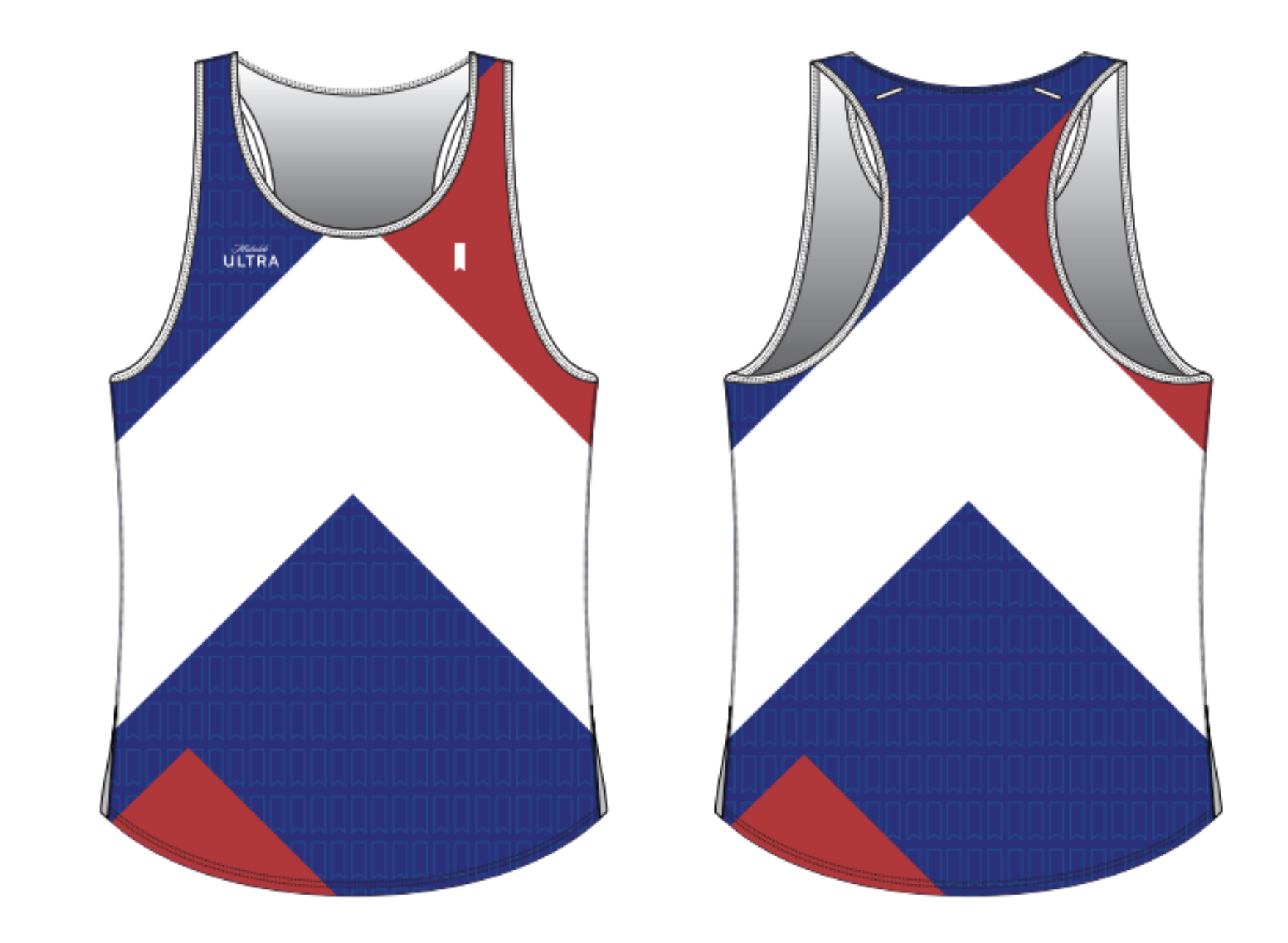 Cut-and-sew shorts mockup with Team ULTRA branding and panel details