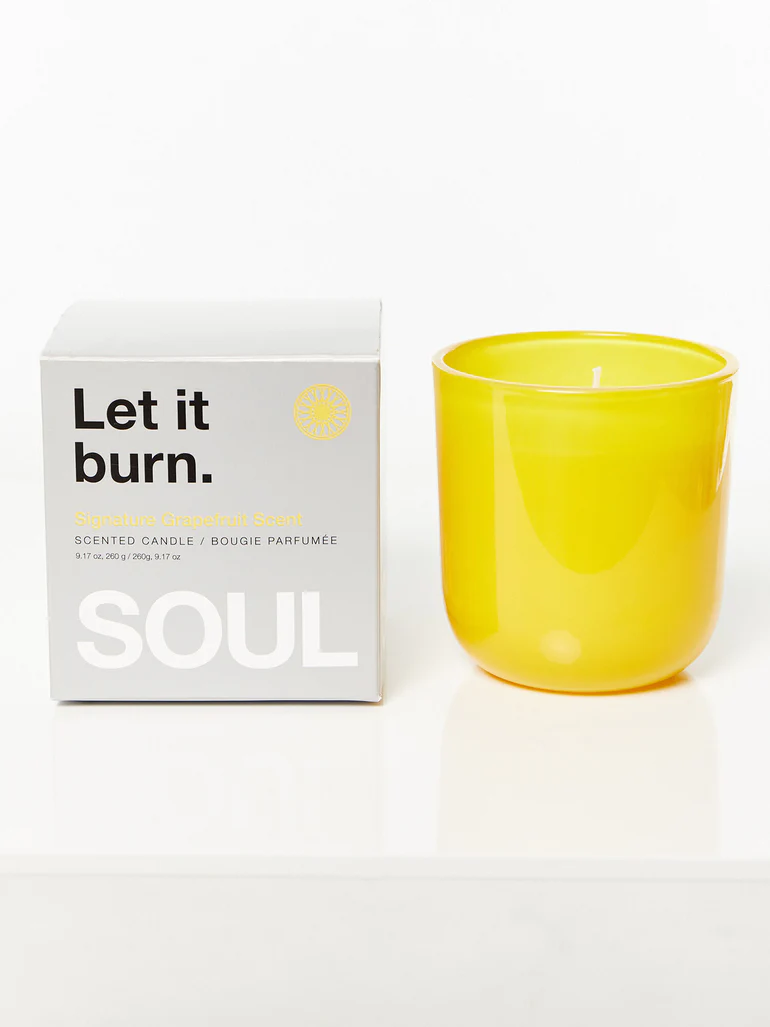 SoulCycle grapefruit candle product close-up