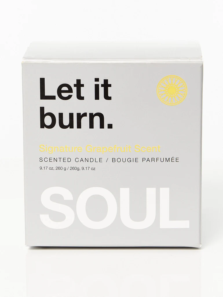 SoulCycle grapefruit candle retail packaging