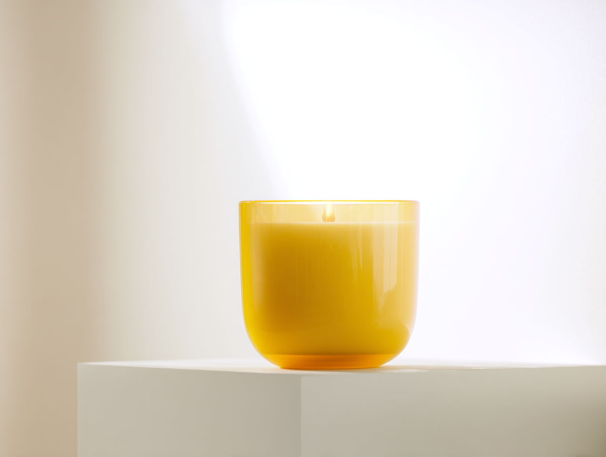 SoulCycle studio interior with lit candles on the instructor podium