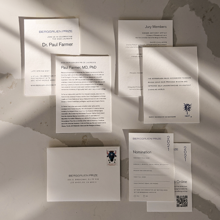 Hand assembly of Berggruen Prize invitation packages