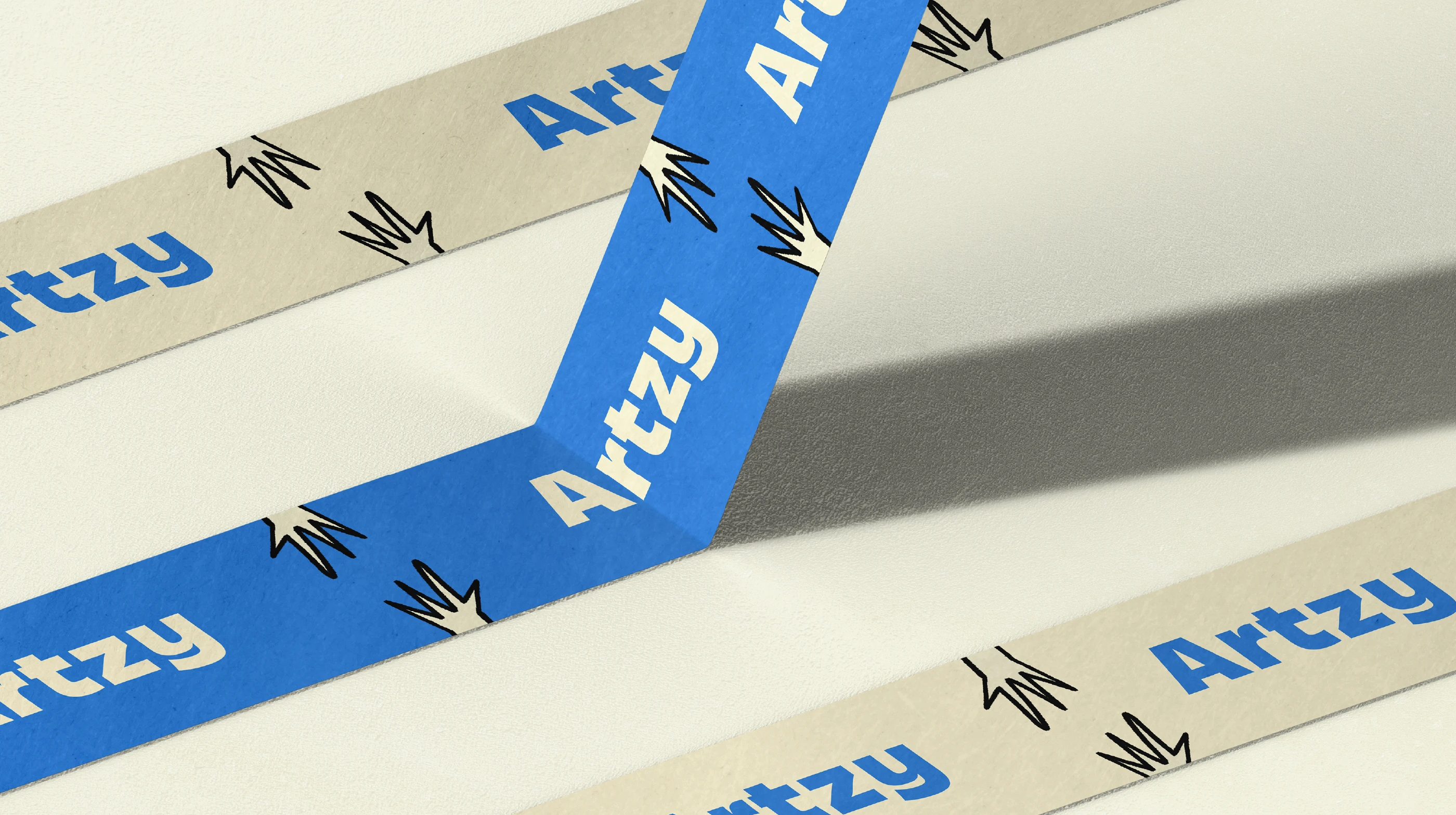 Custom branded packing tape with repeated logo pattern