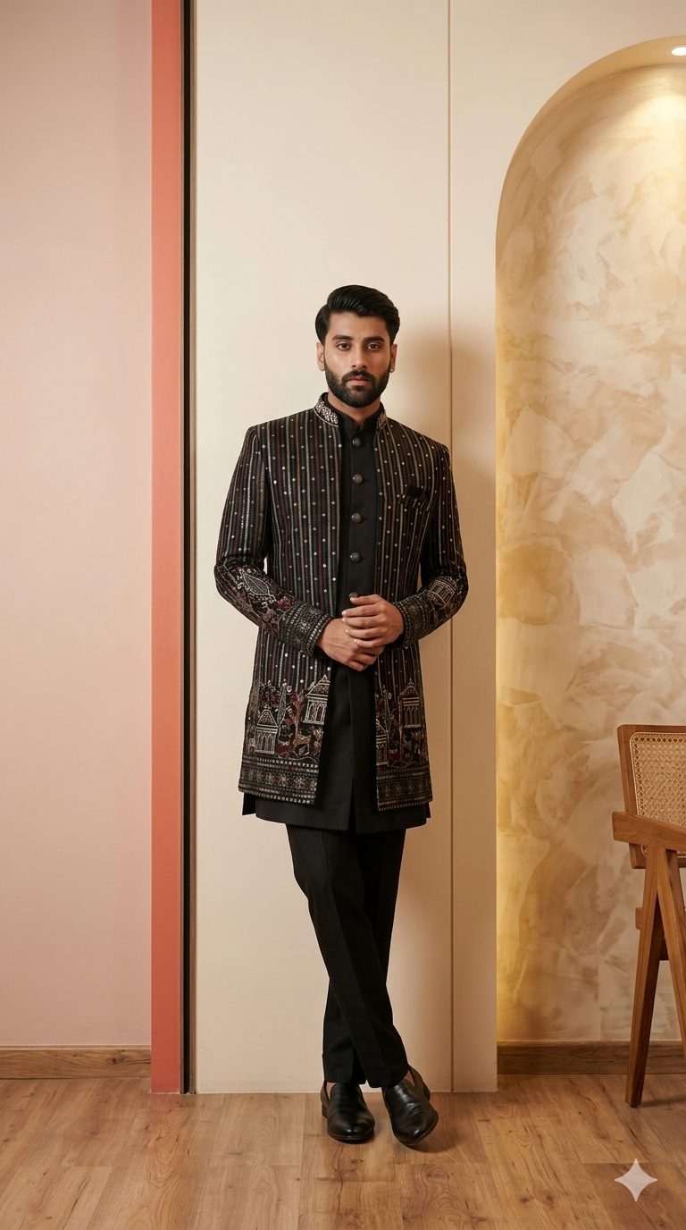 Indowestern-Designer-Black