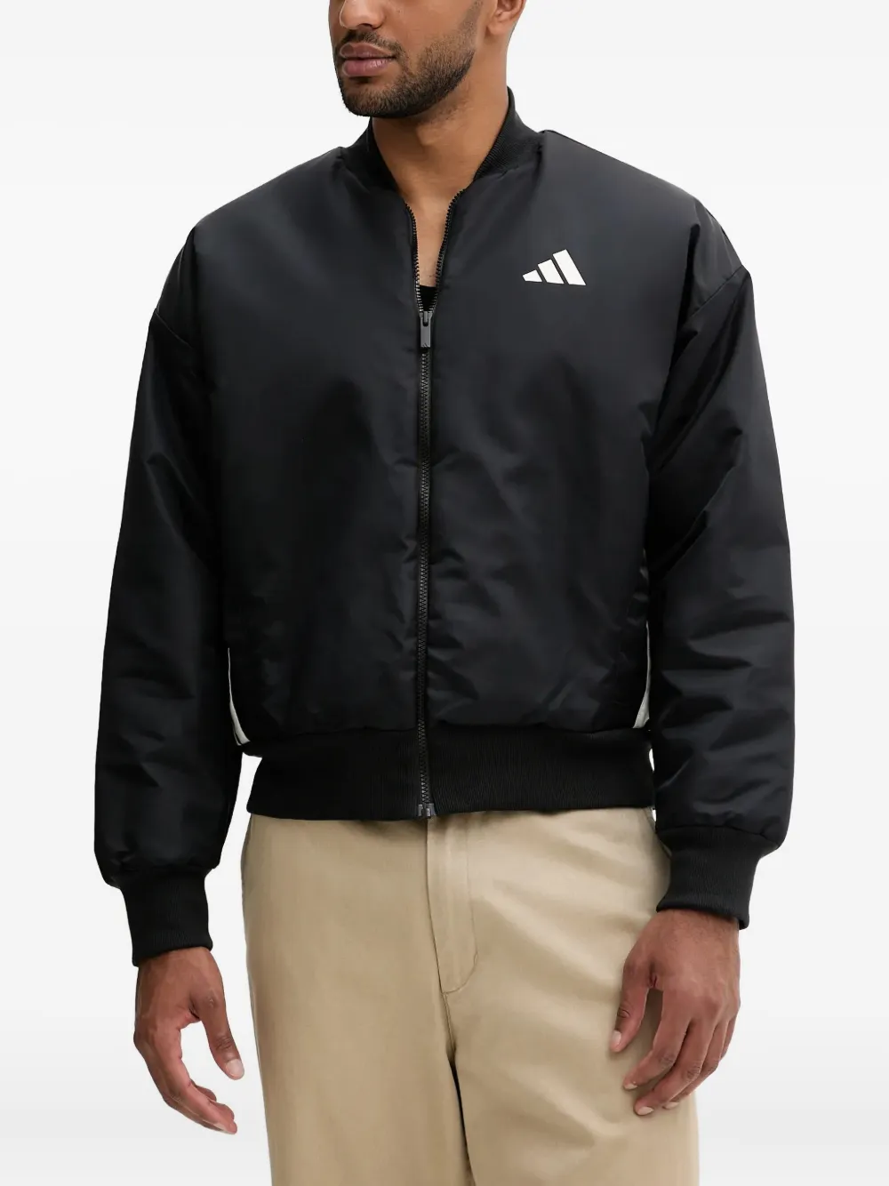 veste bomber à détail de logo