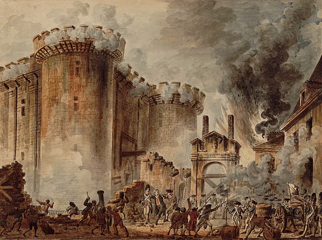 Storming of the Bastille 1789 by Jean-Pierre Houël, French Revolution