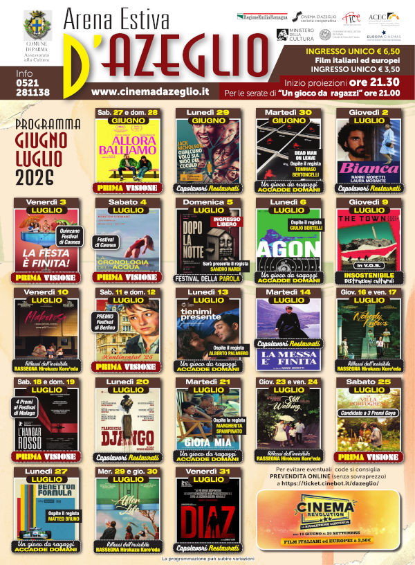 Immagine programma arena luglio 2026