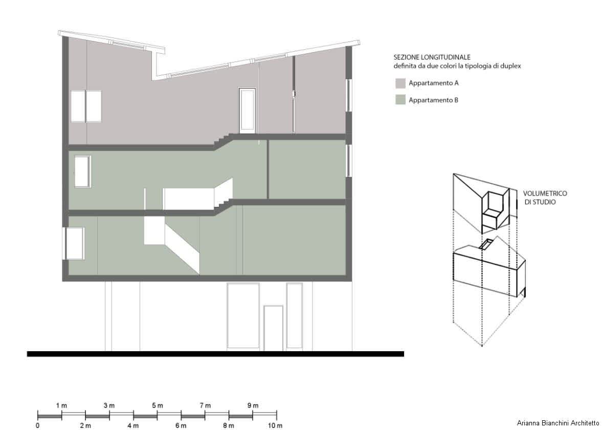 Sezione longitudinale appartamento 1