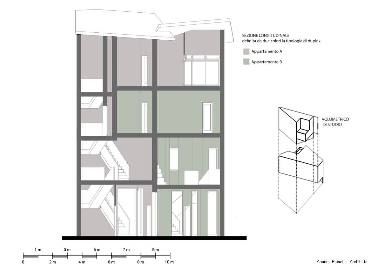 Sezione longitudinale appartamento 2