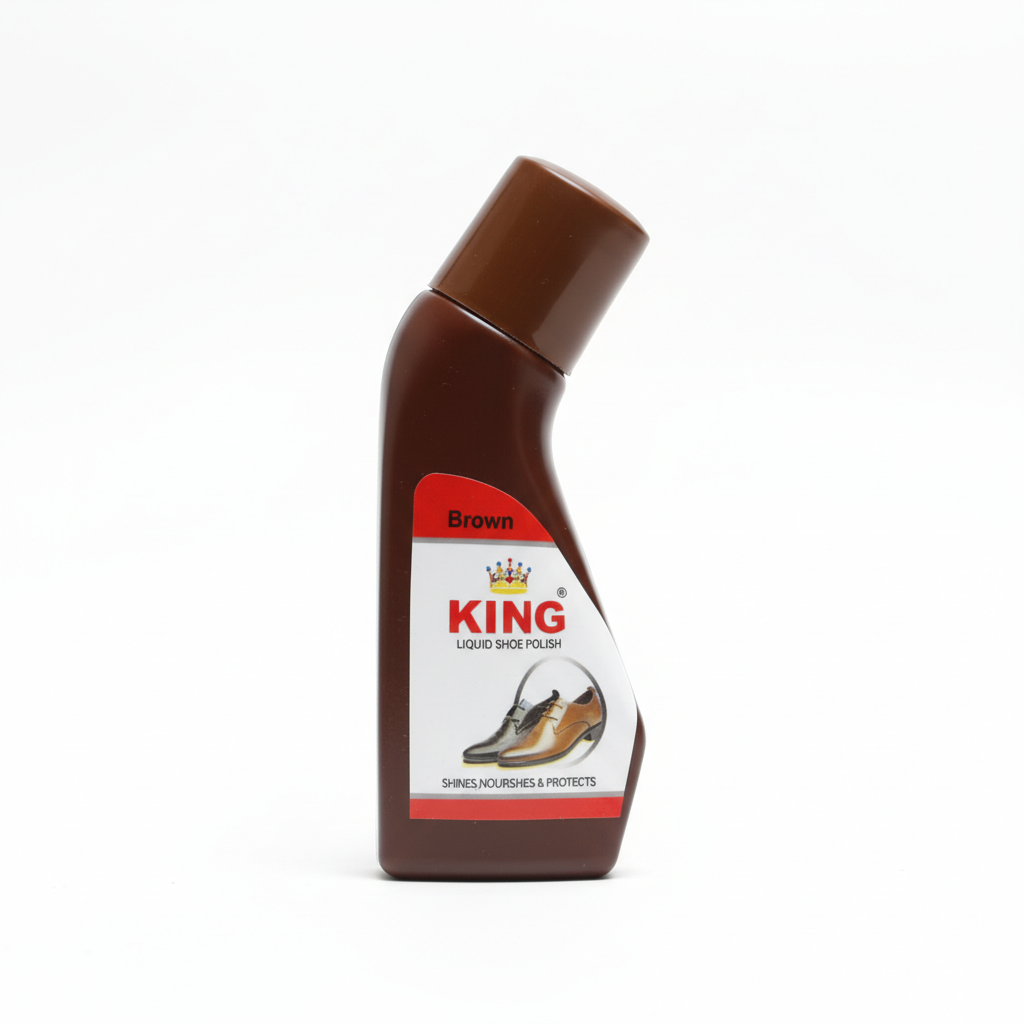 King Premium Brown Liquid Shoe Polish