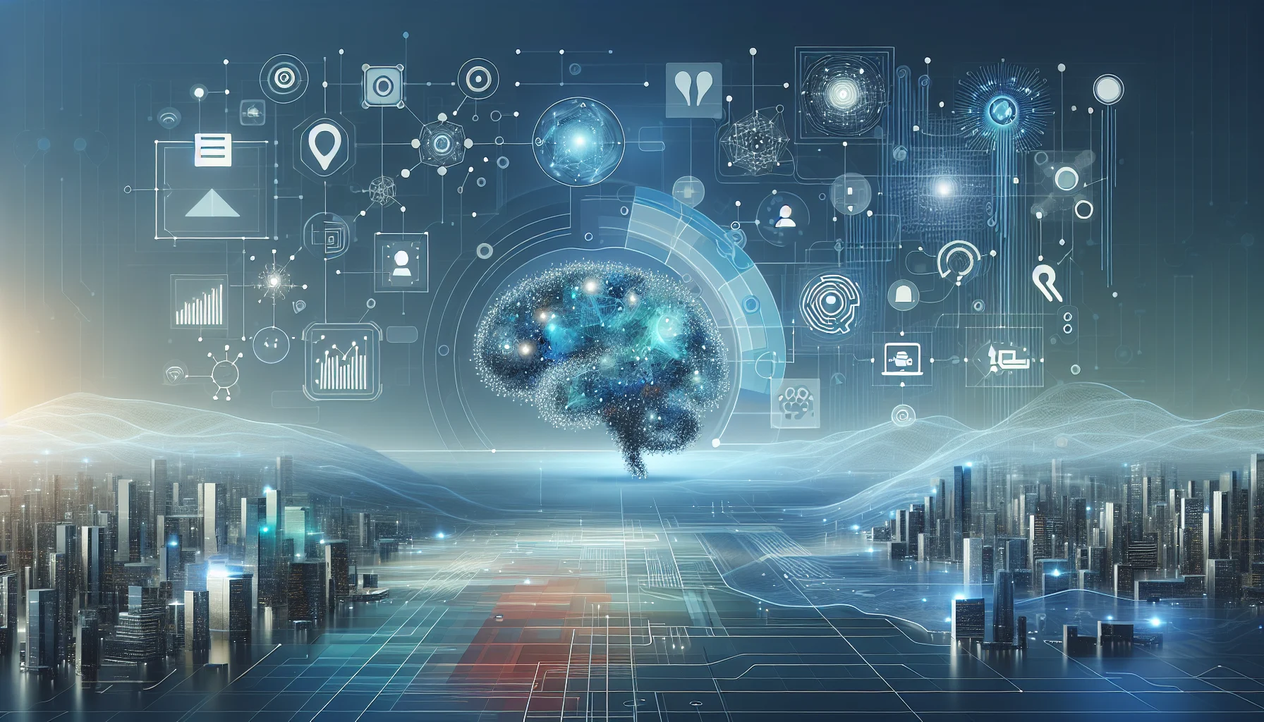 Illustration showing multimodal AI systems processing different data types