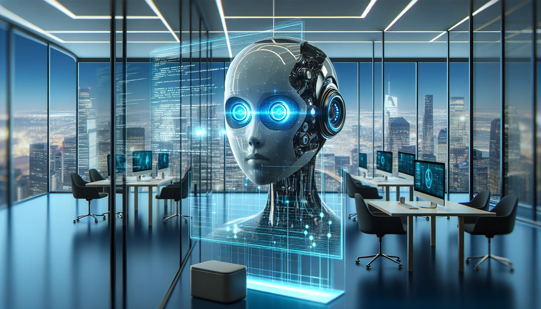 AI-powered code security agent scanning codebases in a tech workspace