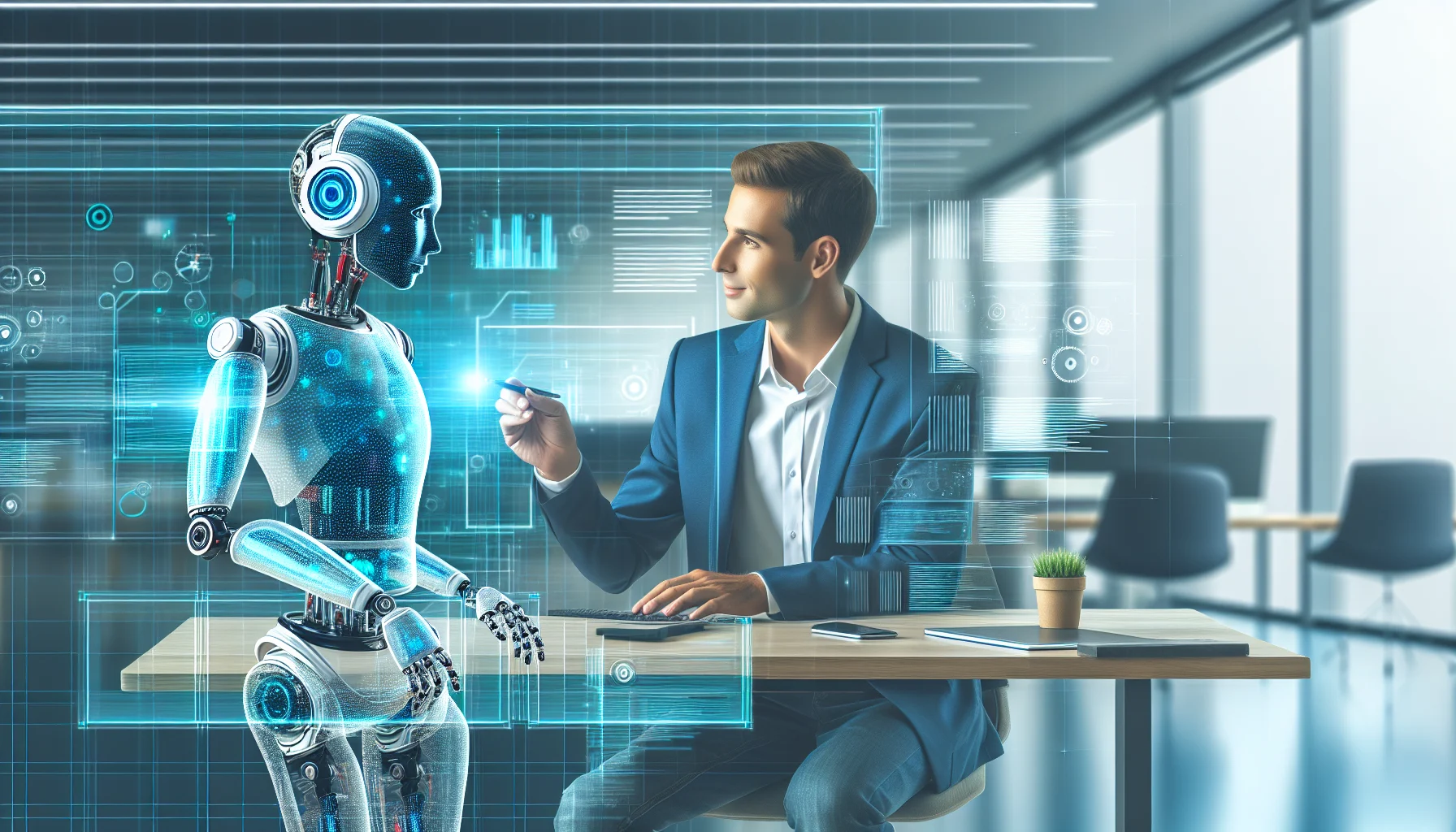 AI agent and developer reviewing code together on a digital interface