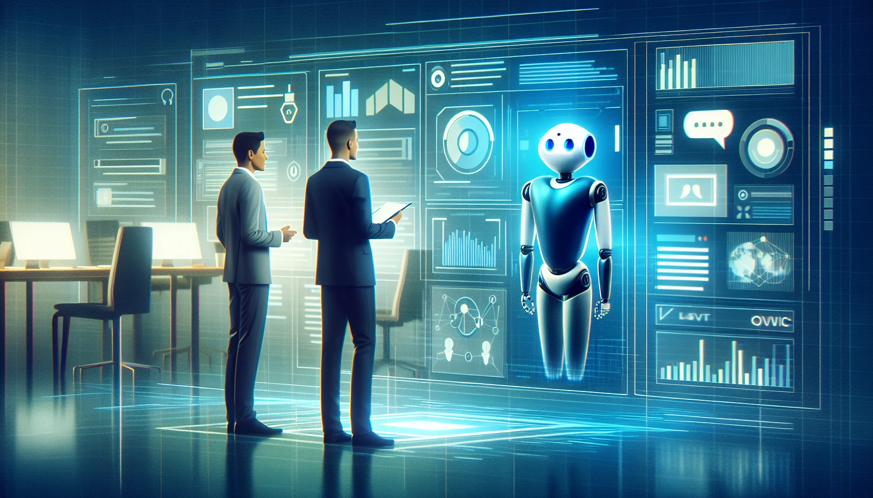 AI assistant engaging with enterprise users in a digital environment