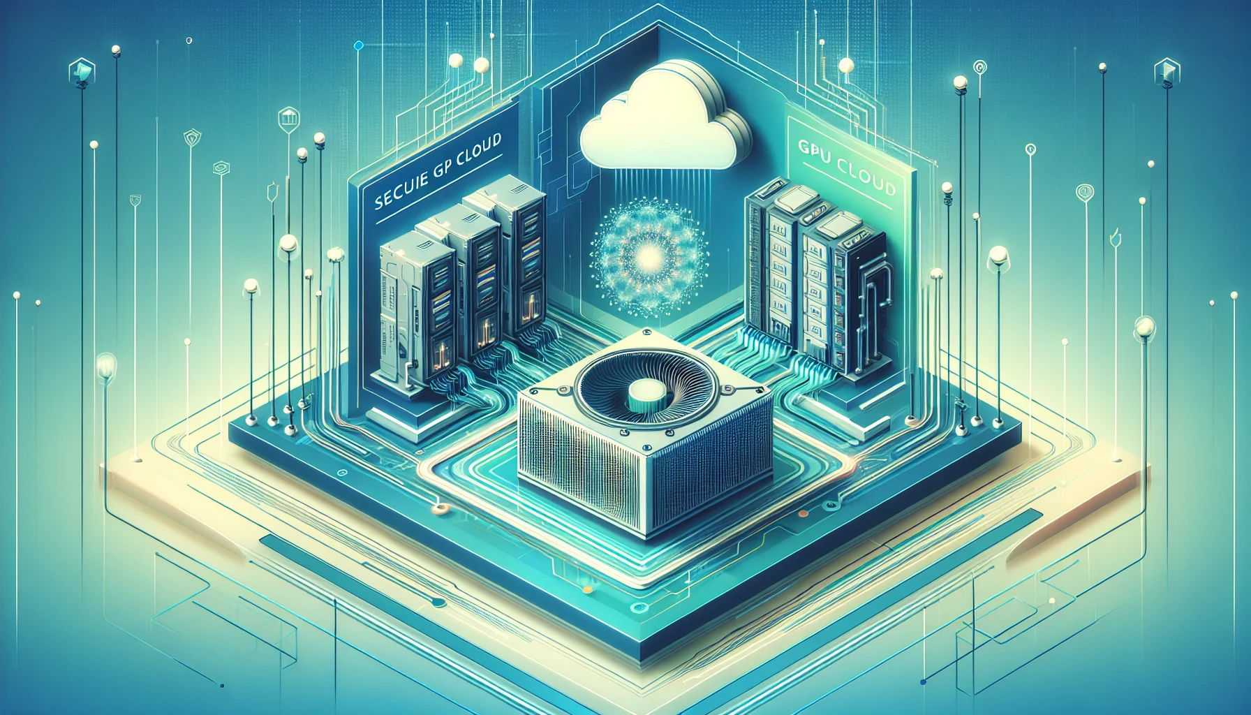 Diagram showing secure GPU cloud infrastructure and data pipelines