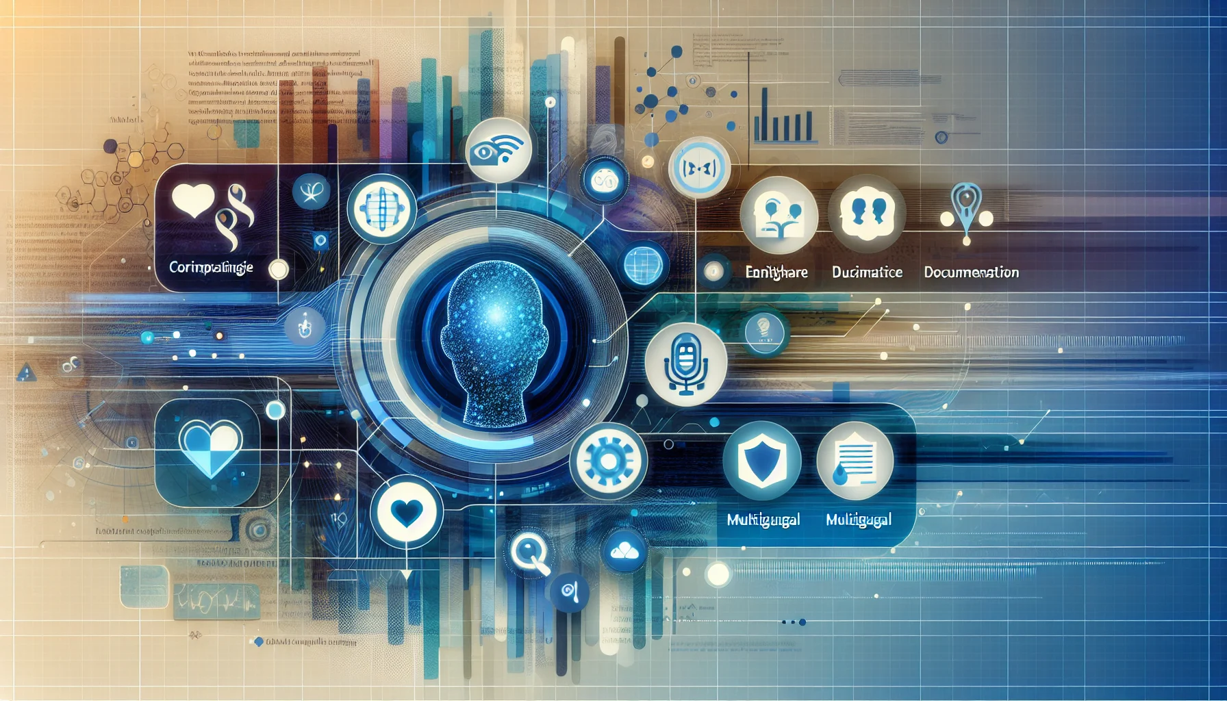 Visualization of an AI system transcribing multilingual medical conversations