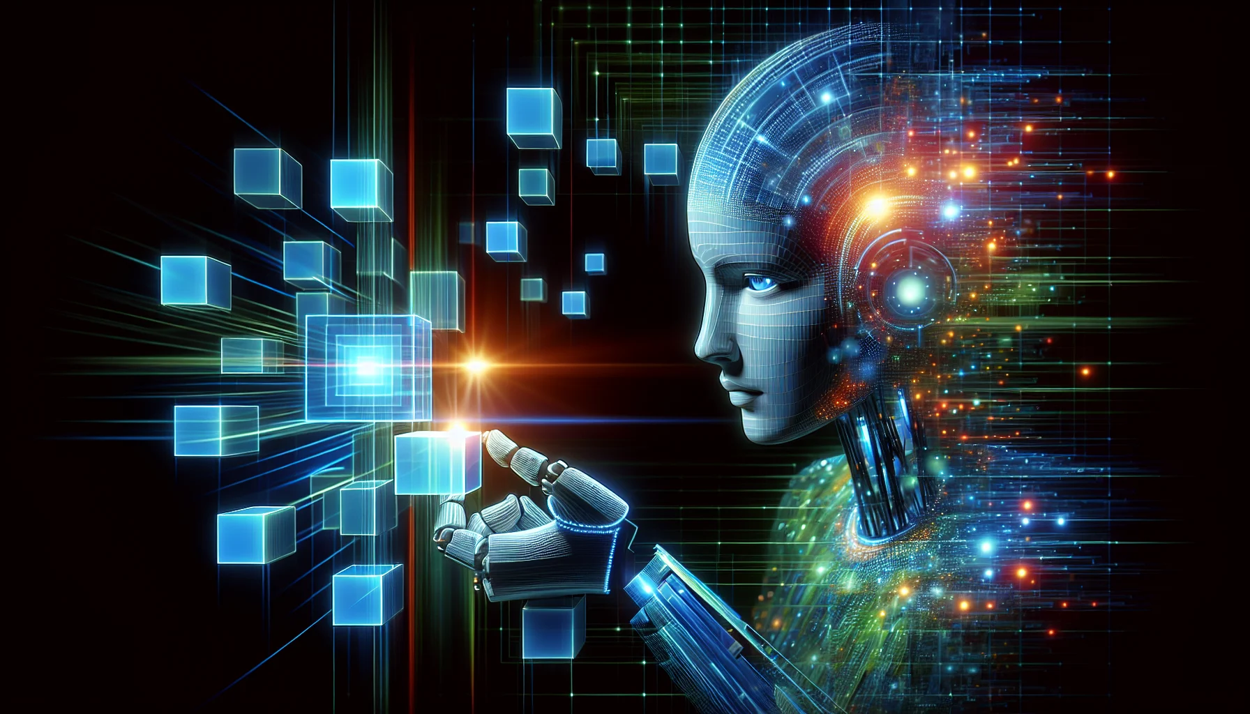 An AI agent scanning code for security vulnerabilities in a corporate office