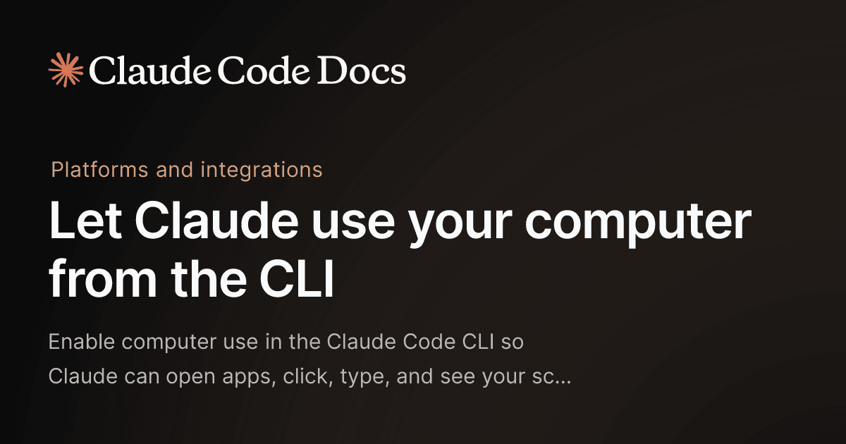 Claude AI controlling a macOS computer via CLI with user oversight