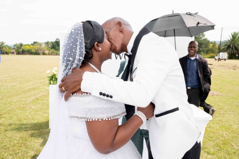 Sbali sealing the day with a kiss