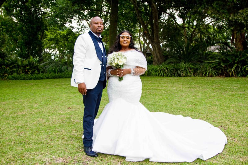 The happy couple looking heavenly