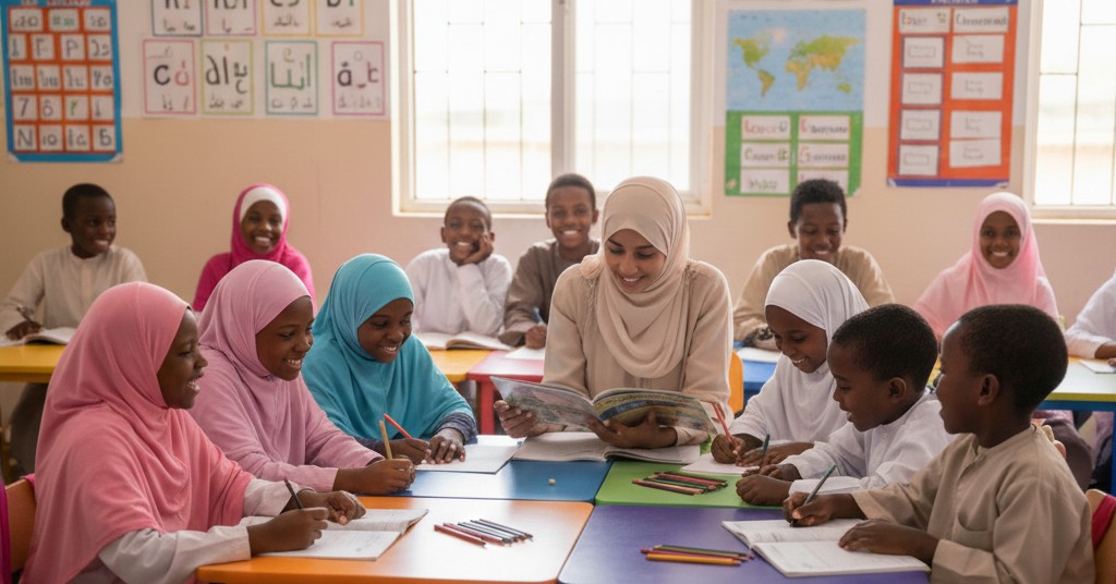 Students in graduation gowns