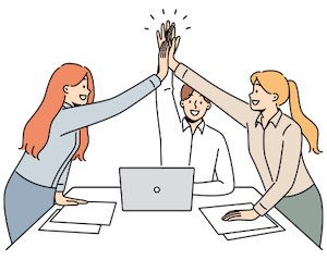 Project Managers High-fiving after successful project launch