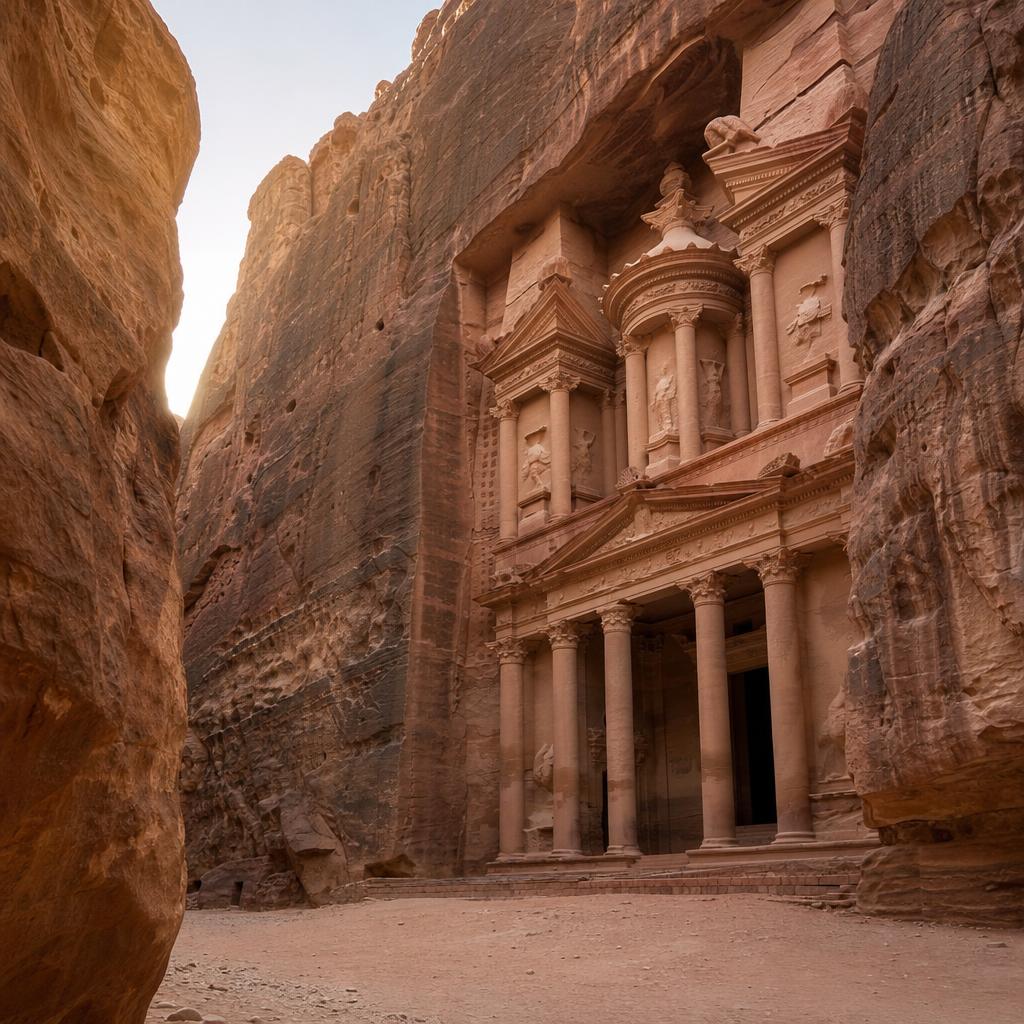 Petra sandstone architecture in Jordan