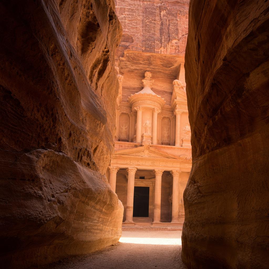 The Siq leading toward Petra in Jordan