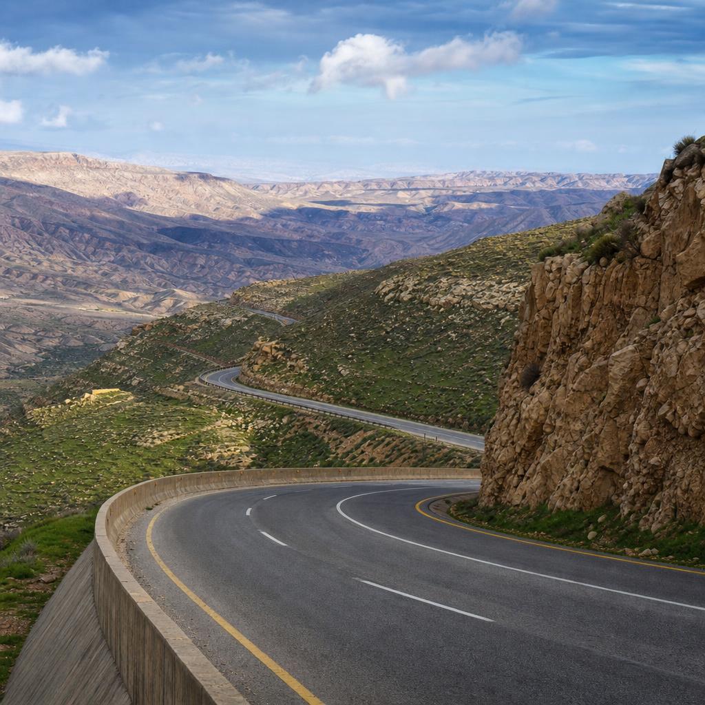 King’s Highway winding through Jordan highlands