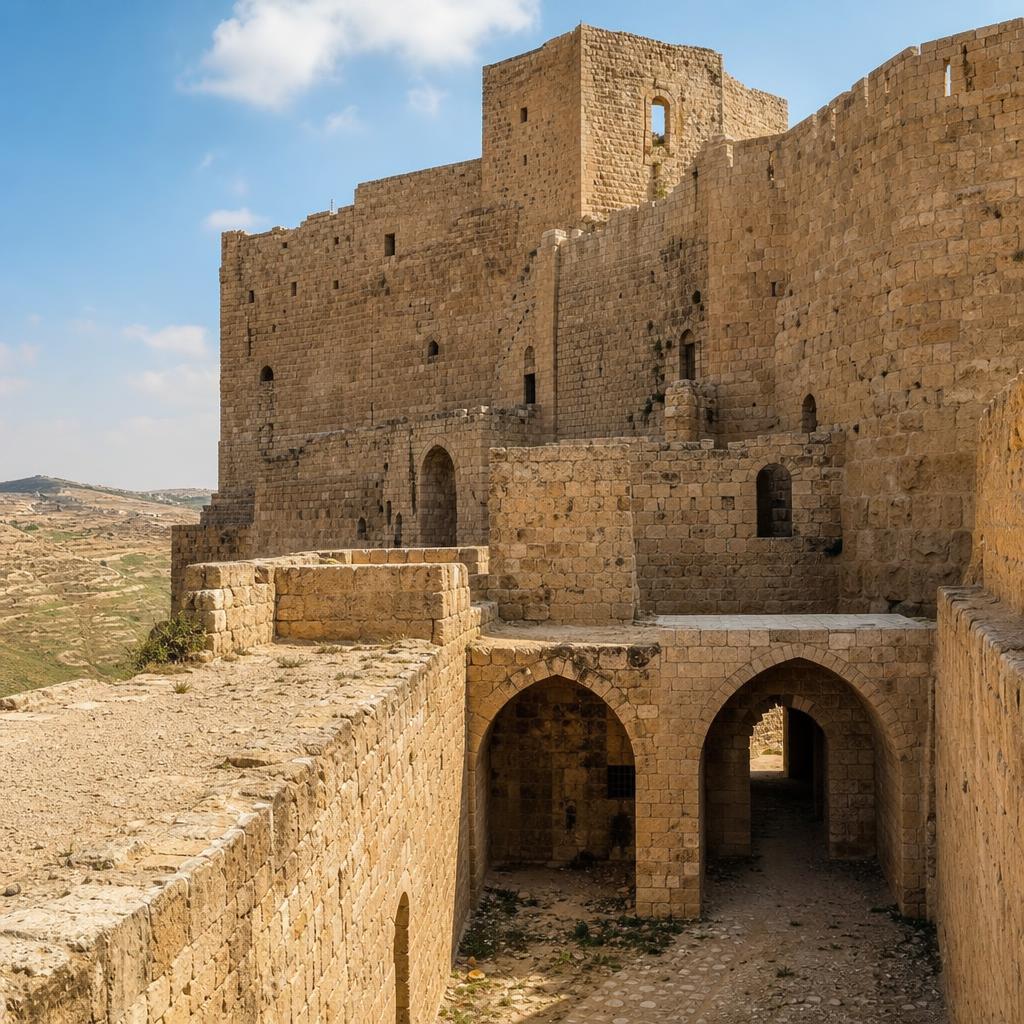 Stone walls and arches of Karak Castle