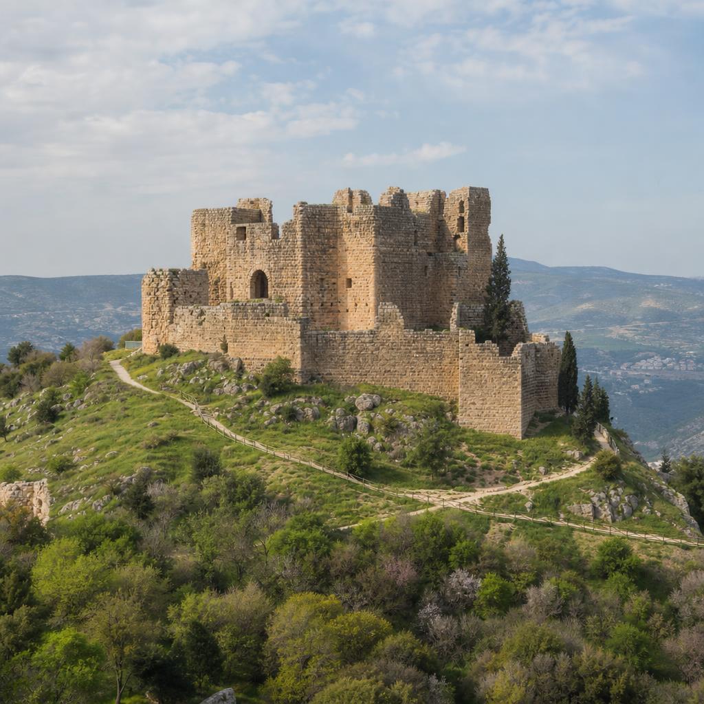 Ajloun Castle on a northern Jordan hill