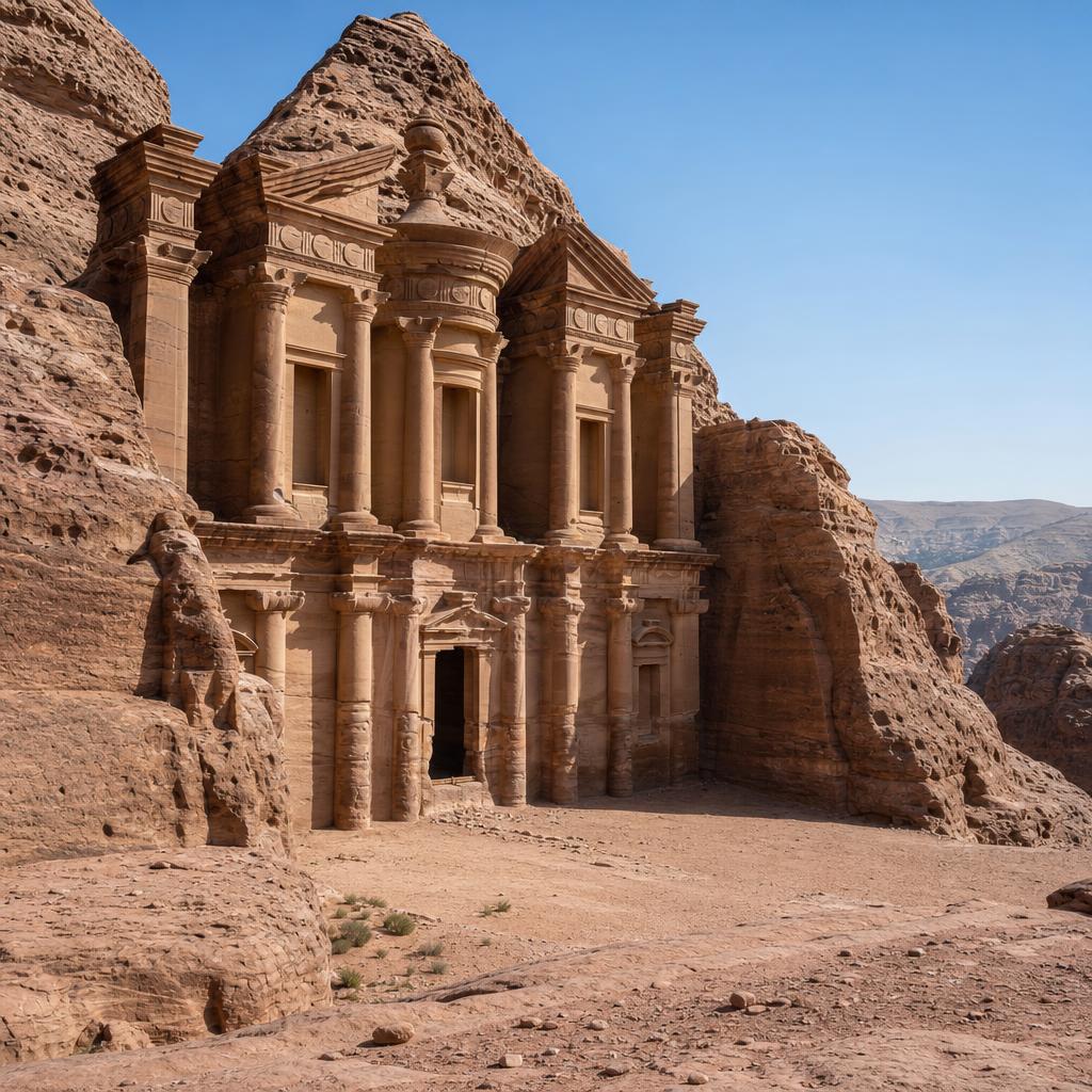The Monastery at Petra in afternoon light