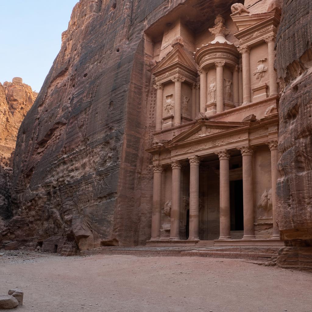 Petra Treasury in rose sandstone