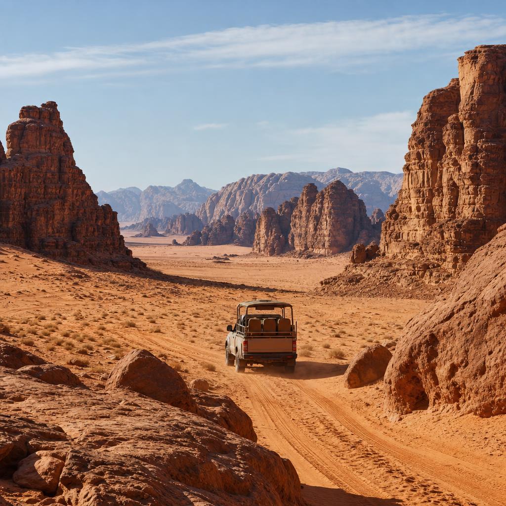 Jeep route across the Wadi Rum desert