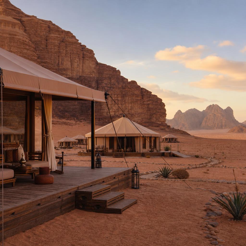 Desert camp exterior in Wadi Rum