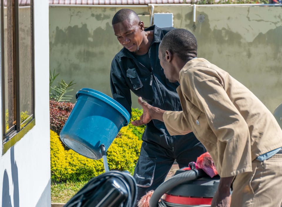 Safisha cleaning team at work inside a client property.