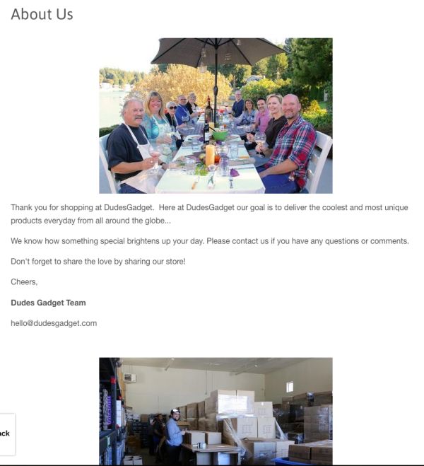 Imagem da página do About Us