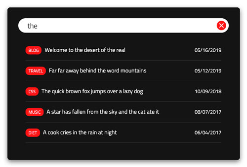 Search Box Screenshot