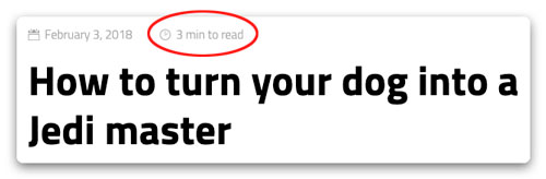 Estimated Reading Time Screenshot