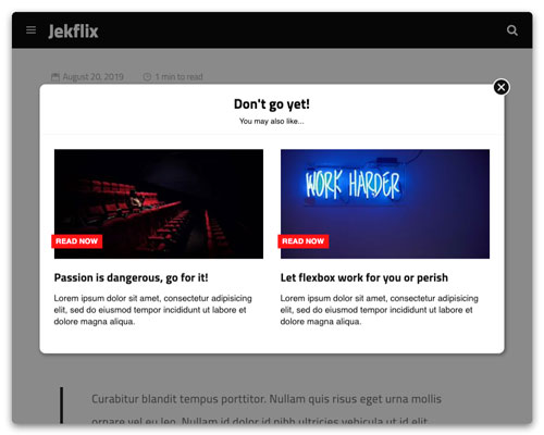 Modal screenshot