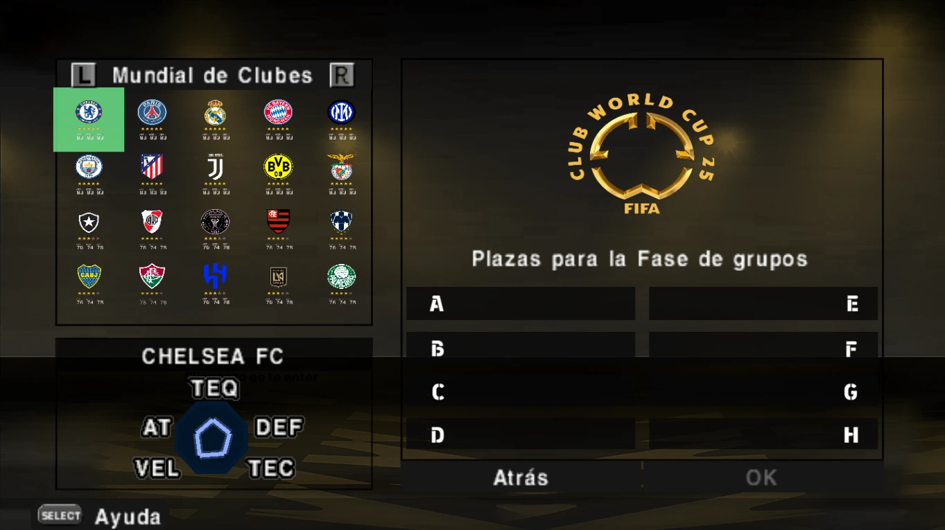 Menu del Mundial de Clubes