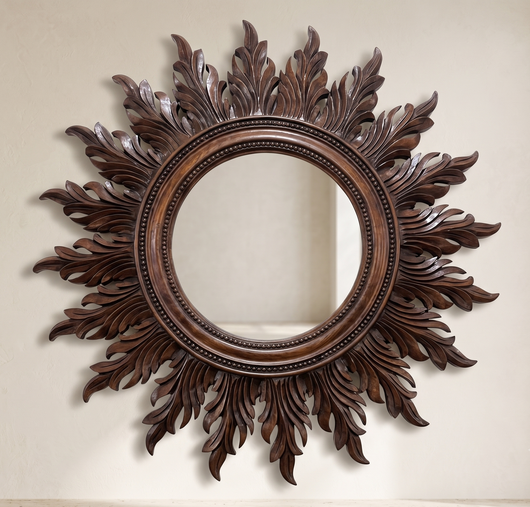 Wooden Sunburst Mirror