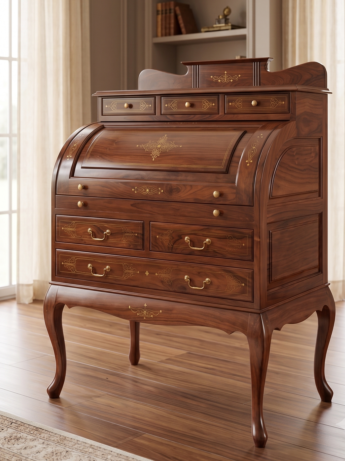 Premium Antique Roll-Top  Desk thumbnail 2